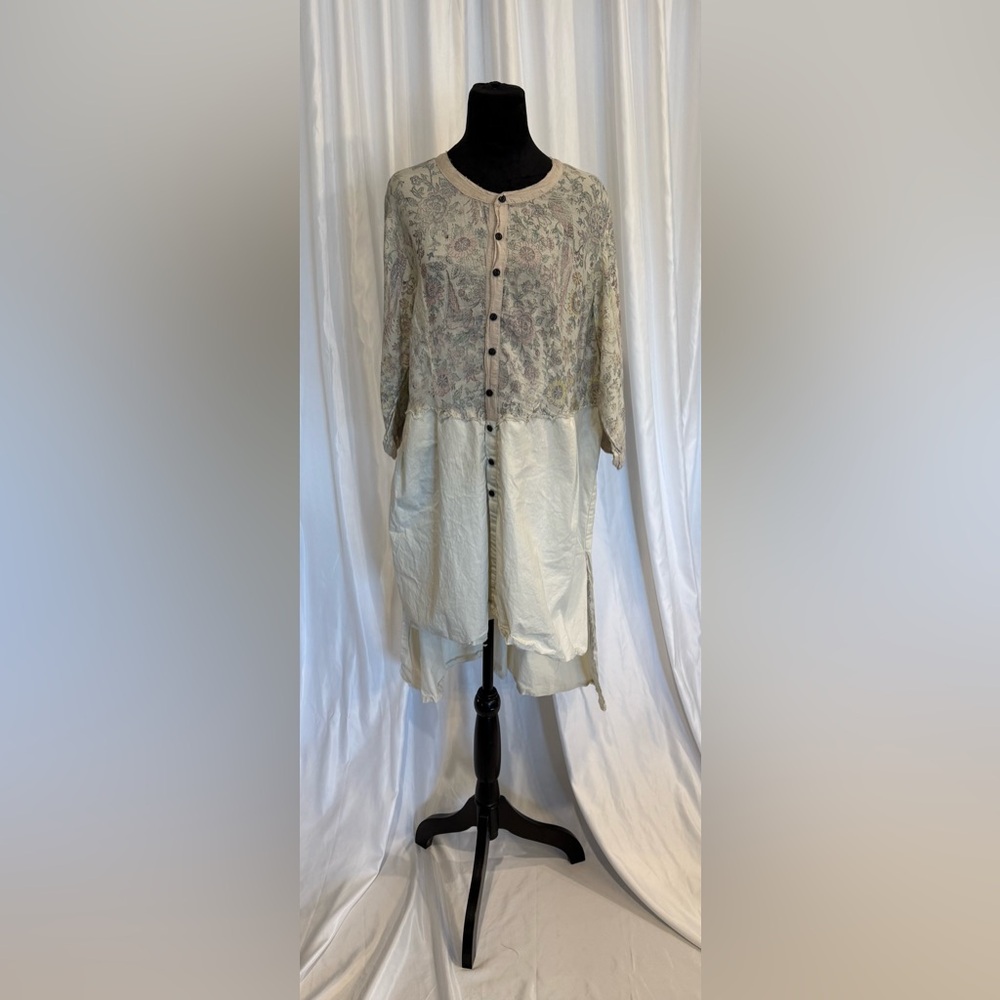 Magnolia Pearl Beige and Cream Bohemian Style Blouse